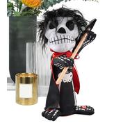 Squelette d'Halloween - Figure posable avec des yeux et effets sonores brillants | Décoration intérieure effrayante pour maison hantée, bureau, festival, fête, exposition à domicile et activités sur l