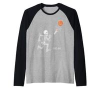 Squelette d'halloween rétro drôle Halloween Manche Raglan