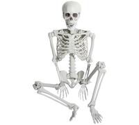 Squelette d'halloween, Squelette de Grandeur Nature de 5, 4 Pieds avec des articulations Mobiles, os Humains Pleins pour la décoration Jardin Jardin pelouse Halloween, Incapable se Tenir d