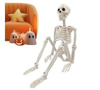 Squelette d'Halloween - Squelette grandeur nature, squelettes pleine taille, sculpture humaine posable sur tout le corps, accessoires effrayants pour intérieur et extérieur, bain, cimetière