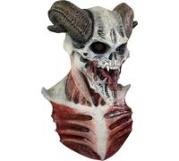 Squelette diabolique masque Halloween blanc-brun-rouge