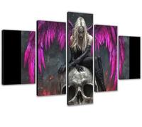 Squelette Diamond Painting Adulte, 5 Pièces Broderie Diamant Painting Kit Complet Débutants, 5d Diamond Art Ange, Grands Canvases 300x150cm Activité Manuelle Adulte, Pour Decoration Chambre 0b-972