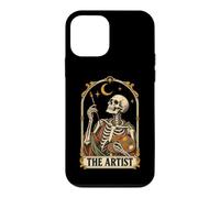 Squelette drôle Artiste Tarot Peintre Enseignant Gothique Halloween Coque pour iPhone 12 Mini