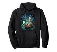 Squelette drôle de pêche fantôme Marais Bateau Halloween pêcheur Sweat à Capuche