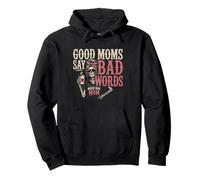 Squelette drôle Good Moms Say Bad Words Messy Bun Mom Coffee Sweat à Capuche