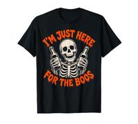 Squelette drôle Im Just Here for The Boos Halloween Drinking T-Shirt Graphique avec Valeur