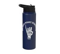 Squelette drôle main cassée Pinky Finger Survivor Stainless Steel Insulated Water Bottle
