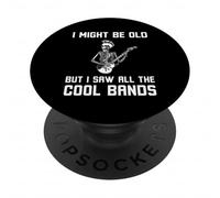Squelette drôle Might Be Old But I Saw All The Cool Bands PopSockets PopGrip Adhésif