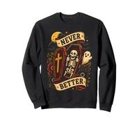 Squelette drôle Never Better Halloween Cercueil fantôme garçons Filles Sweatshirt