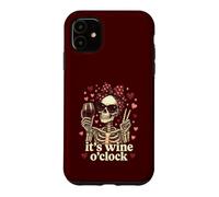 Squelette drôle vin O'Clock Joli nœud Rouge Gothique Saint-Valentin Coque pour iPhone 11
