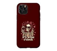 Squelette drôle vin O'Clock Joli nœud Rouge Gothique Saint-Valentin Coque pour iPhone 11 Pro