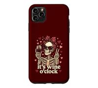 Squelette drôle vin O'Clock Joli nœud Rouge Gothique Saint-Valentin Coque pour iPhone 11 Pro Max