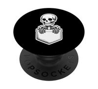 Squelette Effrayant dans la Poche Motif Amusant Amoureux des os PopSockets PopGrip Adhésif
