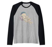 Squelette endormi avec Bonnet de Nuit Halloween Manche Raglan