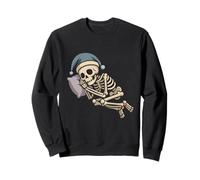Squelette endormi avec Bonnet de Nuit Halloween Sweatshirt