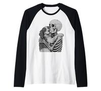 Squelette épagneul Breton câlin Halloween Amoureux des Chiens Manche Raglan