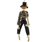 Squelette épouvantail à suspendre - PTIT CLOWN - re23027 - 40 cm - Noir - Plastique