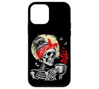 Squelette Femme Buvant du café Gothique Accro à la caféine Effrayant Coque pour iPhone 12 Mini