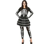 Squelette Festival Tenue Halloween Effrayant Tutu Costume Danse, Taille : 36 - 38 (S) Couleur : Noir