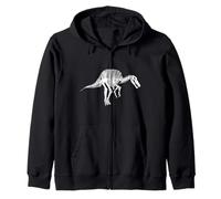 Squelette fossile de Dinosaure spinosaure (Logo Blanc) Sweat à Capuche