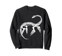 Squelette fossile préhistorique de plésiosaure (Logo Blanc) Sweatshirt