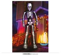 Squelette géant Halloween figure gonflable décoration jardin 200cm maison hantée fête, couleur : noir