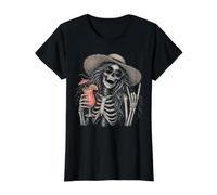 Squelette Girl Rock Horns Beach Cocktail Summer Rock'n Roll T-Shirt Graphique avec Valeur