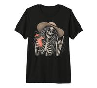 Squelette Girl Rock Horns Beach Cocktail Summer Rock'n Roll T-Shirt Haut de Gamme