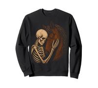 Squelette Gothique pour Amoureux des Chevaux - Art équestre d'halloween Sweatshirt