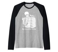 Squelette Gothique pour Amoureux des Livres d'halloween Manche Raglan