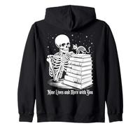 Squelette Gothique pour Amoureux des Livres d'halloween Sweat à Capuche