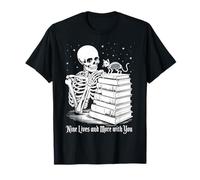 Squelette Gothique pour Amoureux des Livres d'halloween T-Shirt