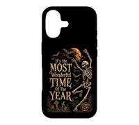 Squelette Gothique rétro Dansant Halloween Moon Art Coque pour iPhone 17
