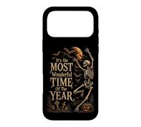 Squelette Gothique rétro Dansant Halloween Moon Art Coque pour iPhone 17 Pro Max