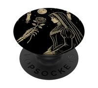 Squelette Gothique Romance Occulte Lune Sombre Vintage PopSockets PopGrip Adhésif