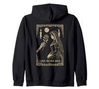 Squelette Gothique Romance Occulte Lune Sombre Vintage Sweat à Capuche