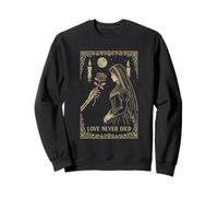 Squelette Gothique Romance Occulte Lune Sombre Vintage Sweatshirt