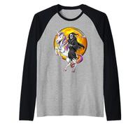 Squelette Grande Faucheuse chevauchant Licorne Halloween Manche Raglan