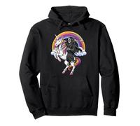 Squelette Grande Faucheuse chevauchant Licorne Halloween Sweat à Capuche