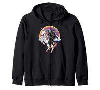 Squelette Grande Faucheuse chevauchant Licorne Halloween Sweat à Capuche