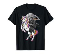 Squelette Grande Faucheuse chevauchant Licorne Halloween T-Shirt