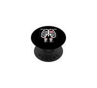 Squelette Grossesse Annonce Jumeaux X-Ray Enceinte Halloween PopSockets PopGrip Adhésif