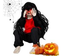 Squelette Halloween Accessoire Cri Activé par Le Son avec des Yeux Lumineux