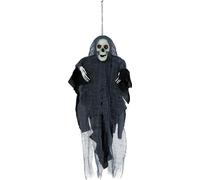 Squelette Halloween Décoration à suspendre Figure d'épouvante Décor Gris Noir 40 cm, Couleur : Gris / Noir
