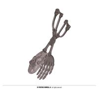 Squelette Halloween Pince à salade Décoration de table effrayante Accessoire de décoration Couverts Crâne Main, Couleur : Gris