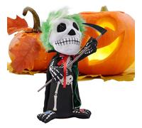 Squelette Halloween,Squelette Effrayant Lumineux avec Éclairage LED - Figurine avec Effets Sonores et Yeux Lumineux pour Bureau Fête Intérieur Maison Festival