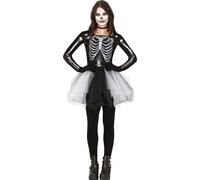 Squelette Halloween Tutu Costume Fête de l'épouvante Nuit de fantôme Costume de fantôme Festival, Taille : 14 - 16 ans Couleur : Noir
