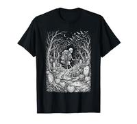 Squelette Hiker Halloween Cimetière Trekking T-Shirt