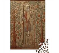 Squelette Holding A Sword, Romanesque PaintingPuzzles 1000 Pièces pour Adultes, Jeux ÉduChatifs, Décoration D'intérieur70x50cm/1000pcs
