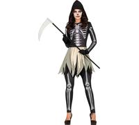 Squelette Horreur Jour Fantôme Robe Avec Sense Horreur Noir, Taille : 38 - 40 (M) Couleur : Noir